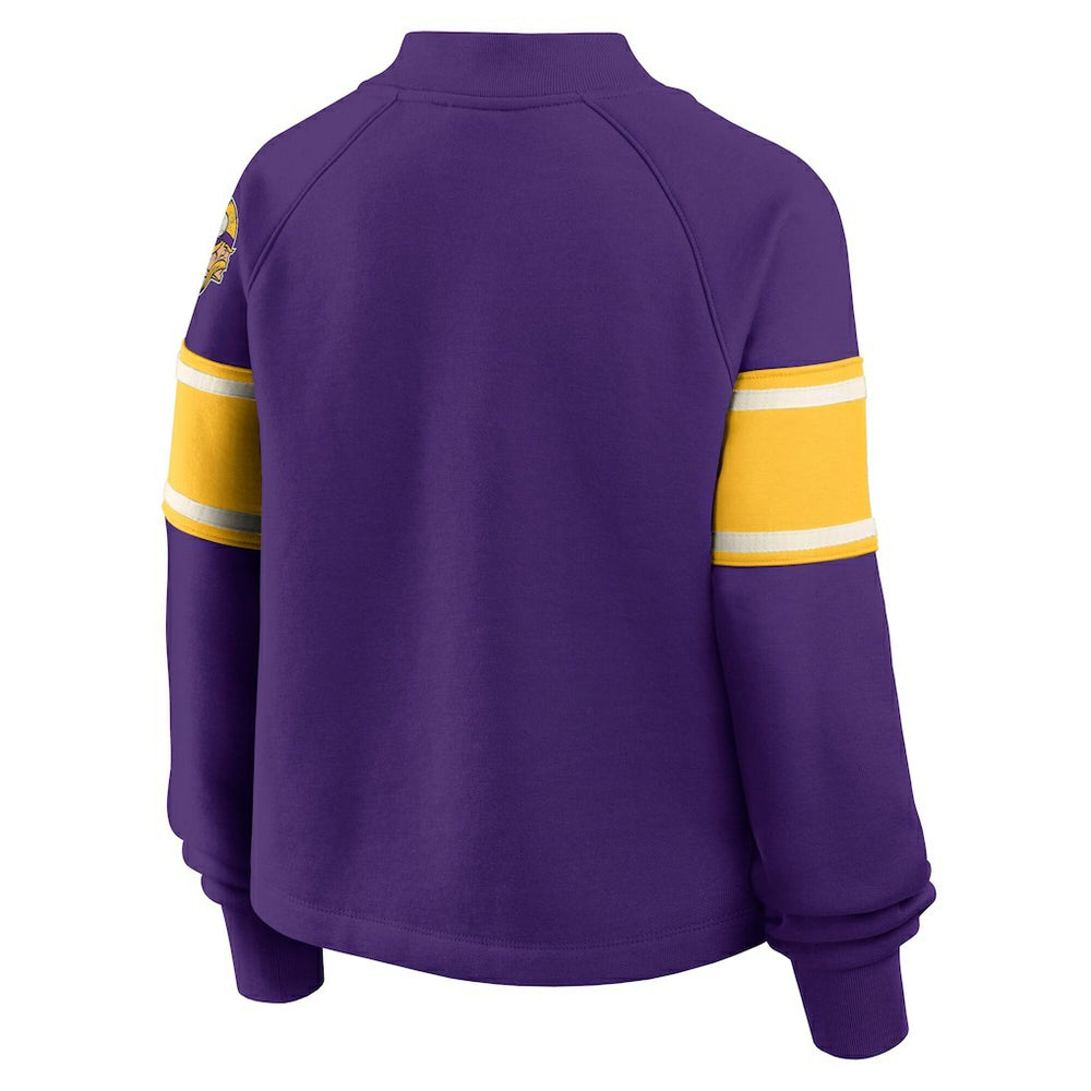 Minnesota Vikings Oversized Hometown Toss Sweep Mock Neck Pullover Purple - Fanatics