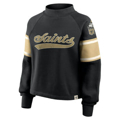 New Orleans Saints Oversized Hometown Toss Sweep Mock Neck Pullover Black - Fanatics