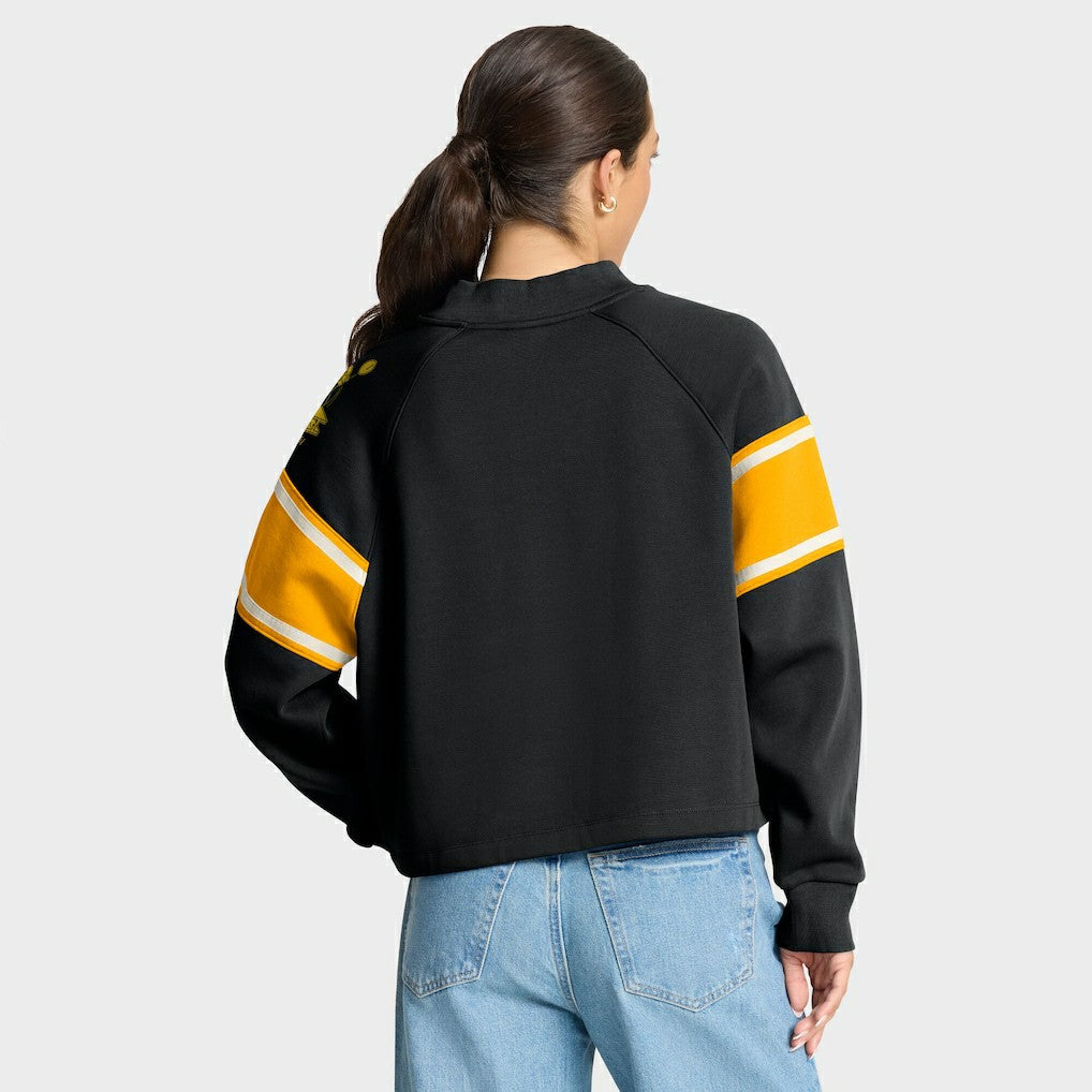 Pittsburgh Steelers Oversized Hometown Toss Sweep Mock Neck Pullover Black - Fanatics