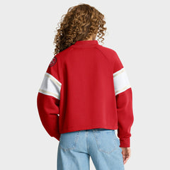 San Francisco 49ers Oversized Hometown Toss Sweep Mock Neck Pullover Scarlet - Fanatics