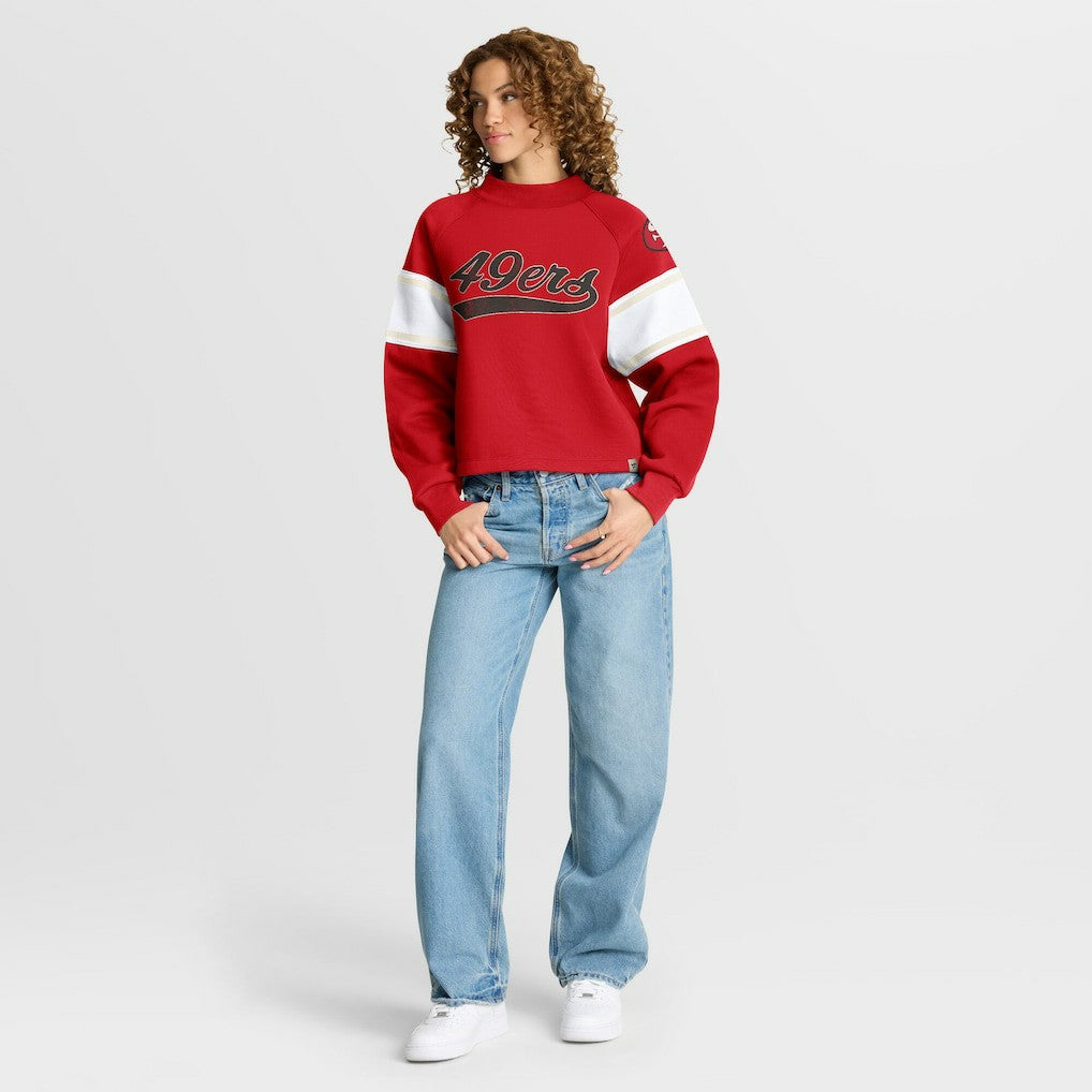San Francisco 49ers Oversized Hometown Toss Sweep Mock Neck Pullover Scarlet - Fanatics