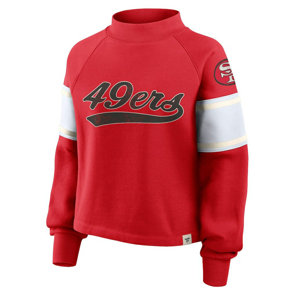 San Francisco 49ers Oversized Hometown Toss Sweep Mock Neck Pullover Scarlet - Fanatics
