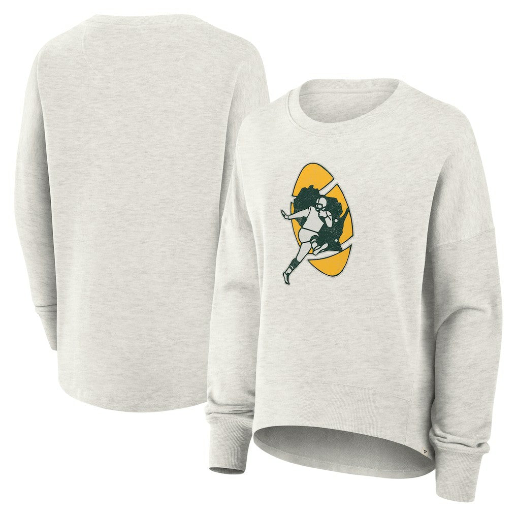 Green Bay Packers Women's Oversized Hometown Pullover Sweatshirt Heather Gray - Fanatics