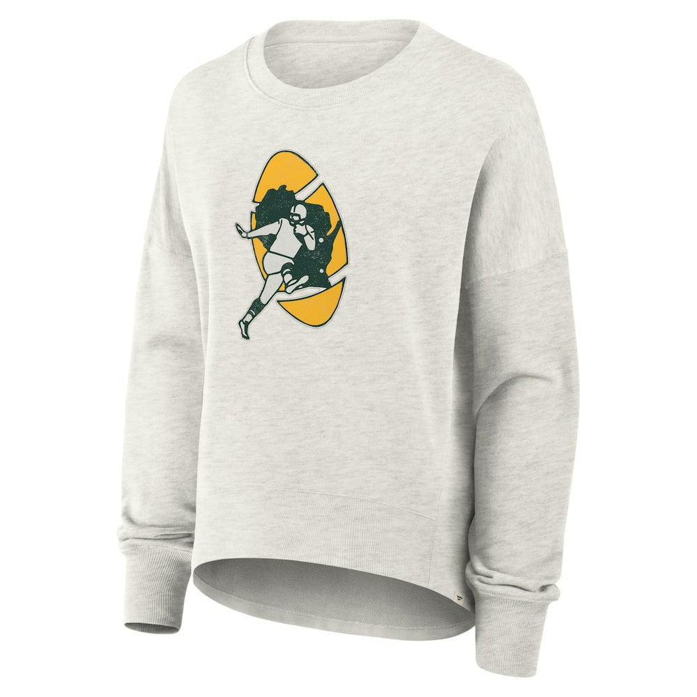 Green Bay Packers Women's Oversized Hometown Pullover Sweatshirt Heather Gray - Fanatics