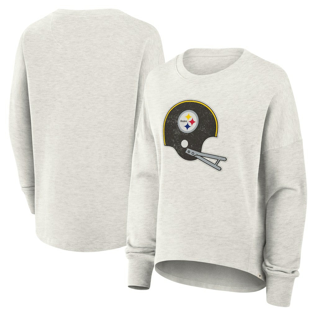 Pittsburgh Steelers Women's Oversized Hometown Pullover Sweatshirt Heather Gray - Fanatics