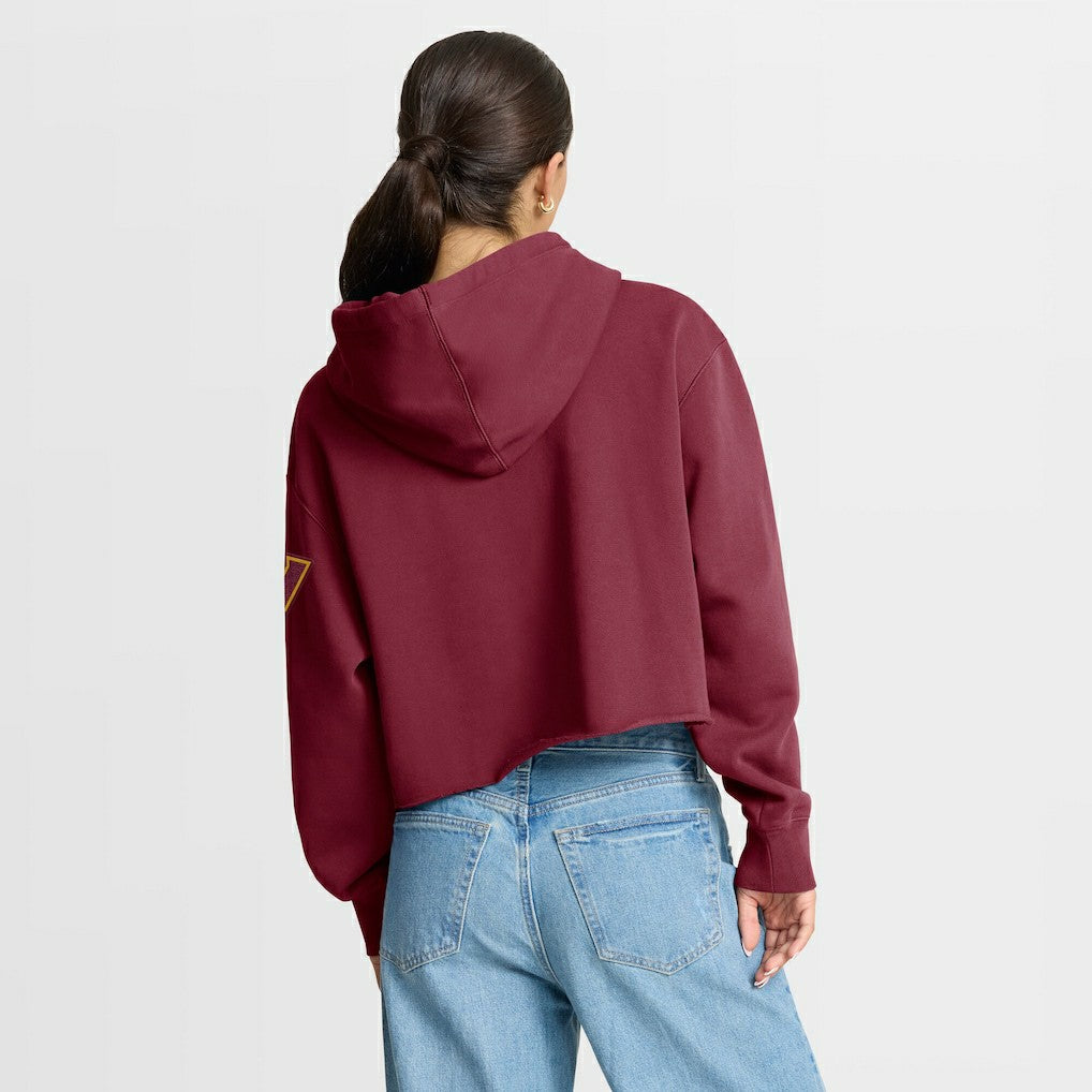 Washington Commanders Women's Oversized Hometown Heritage Cropped Hoodie Burgundy - Fanatics