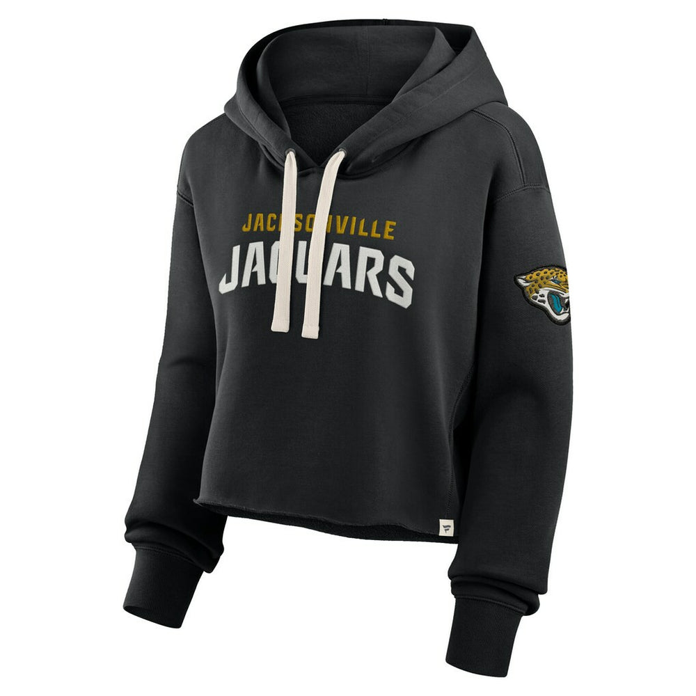 Jacksonville Jaguars Women's Oversized Hometown Heritage Cropped Hoodie Black - Fanatics