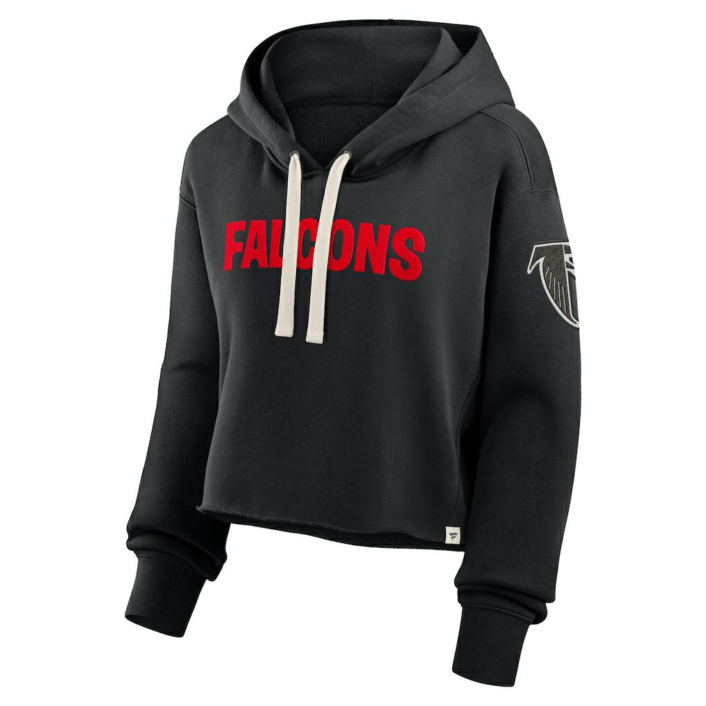 Atlanta Falcons Women's Oversized Hometown Heritage Cropped Hoodie Black - Fanatics
