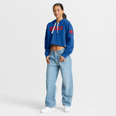 Buffalo Bills Women's Oversized Hometown Heritage Cropped Hoodie Royal - Fanatics