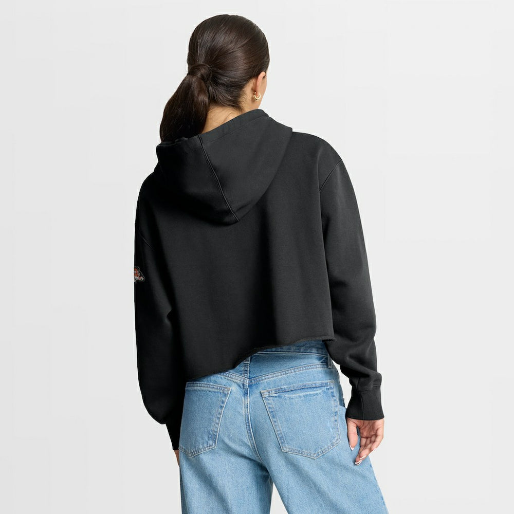 Cincinnati Bengals Women's Oversized Hometown Heritage Cropped Hoodie Black - Fanatics