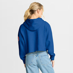 Denver Broncos Women's Oversized Hometown Heritage Cropped Hoodie Royal - Fanatics