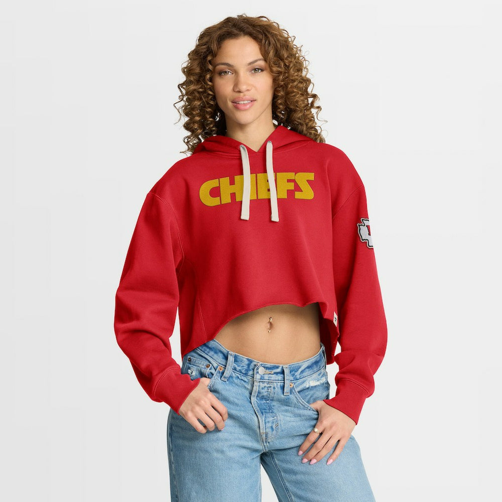 Kansas City Chiefs Women's Oversized Hometown Heritage Cropped Hoodie Red - Fanatics