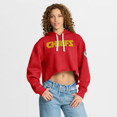 Kansas City Chiefs Women's Oversized Hometown Heritage Cropped Hoodie Red - Fanatics