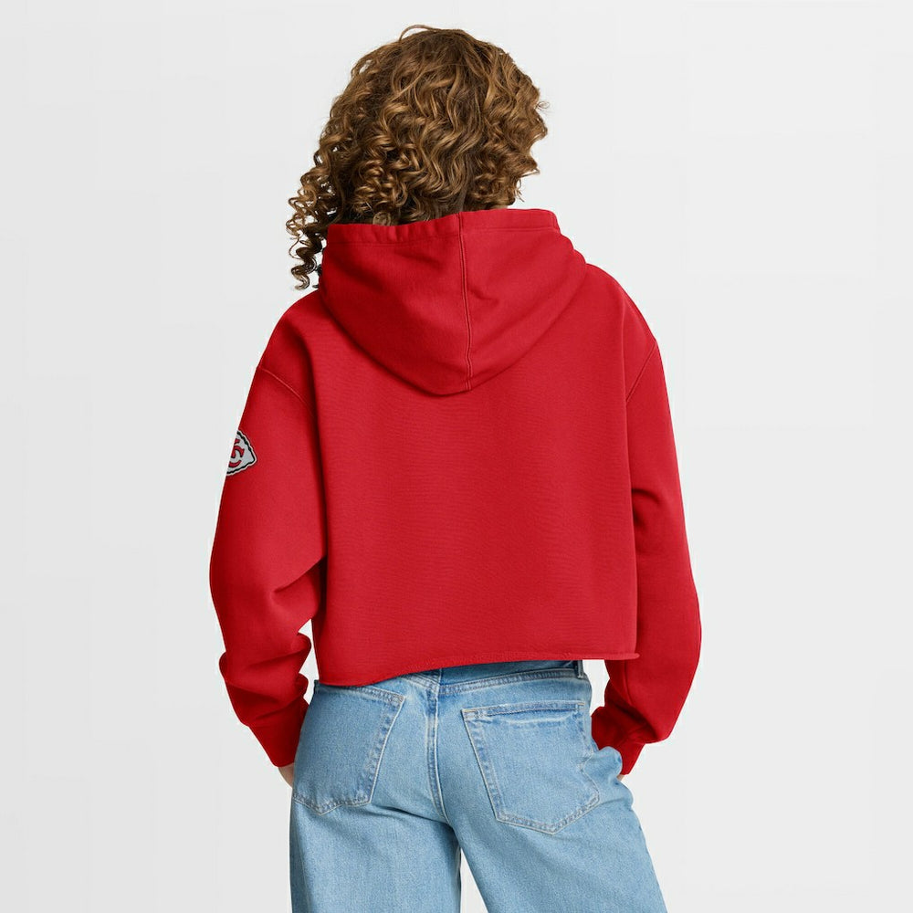 Kansas City Chiefs Women's Oversized Hometown Heritage Cropped Hoodie Red - Fanatics
