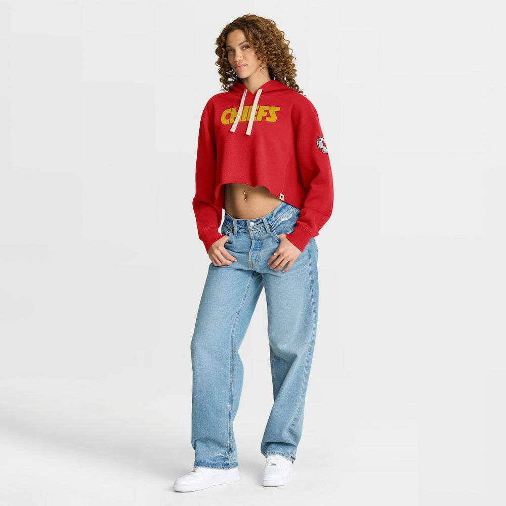Kansas City Chiefs Women's Oversized Hometown Heritage Cropped Hoodie Red - Fanatics