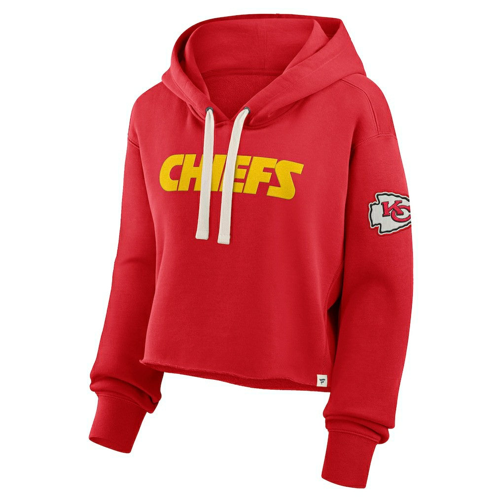 Kansas City Chiefs Women's Oversized Hometown Heritage Cropped Hoodie Red - Fanatics