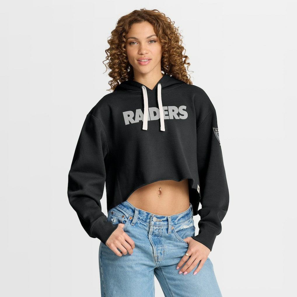 Las Vegas Raiders Women's Oversized Hometown Heritage Cropped Hoodie Black - Fanatics