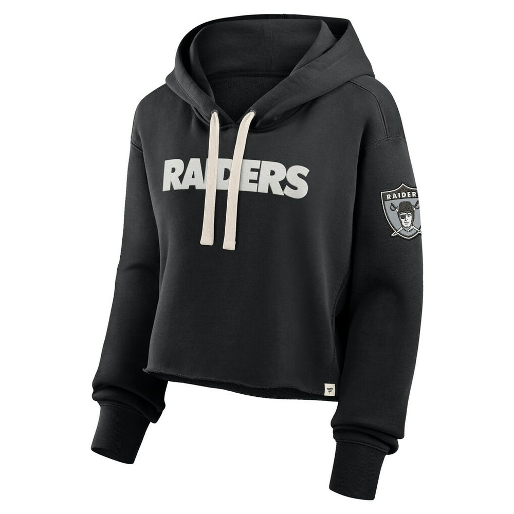 Las Vegas Raiders Women's Oversized Hometown Heritage Cropped Hoodie Black - Fanatics