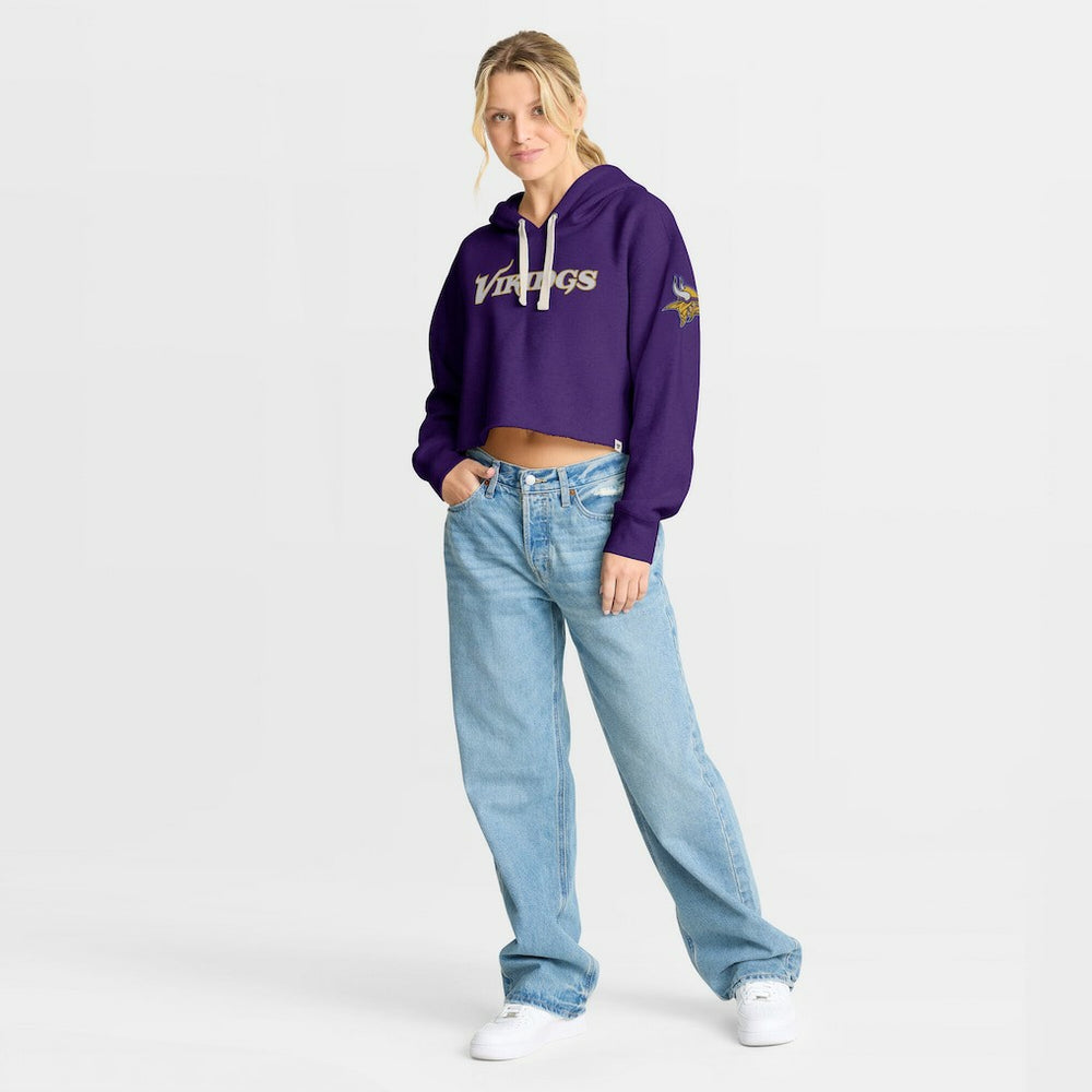 Minnesota Vikings Women's Oversized Hometown Heritage Cropped Hoodie Purple - Fanatics