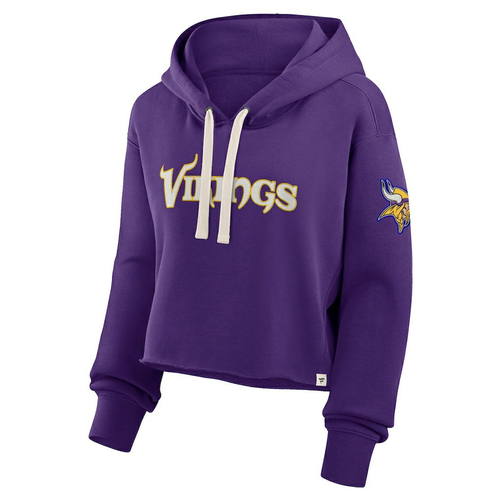 Minnesota Vikings Women's Oversized Hometown Heritage Cropped Hoodie Purple - Fanatics