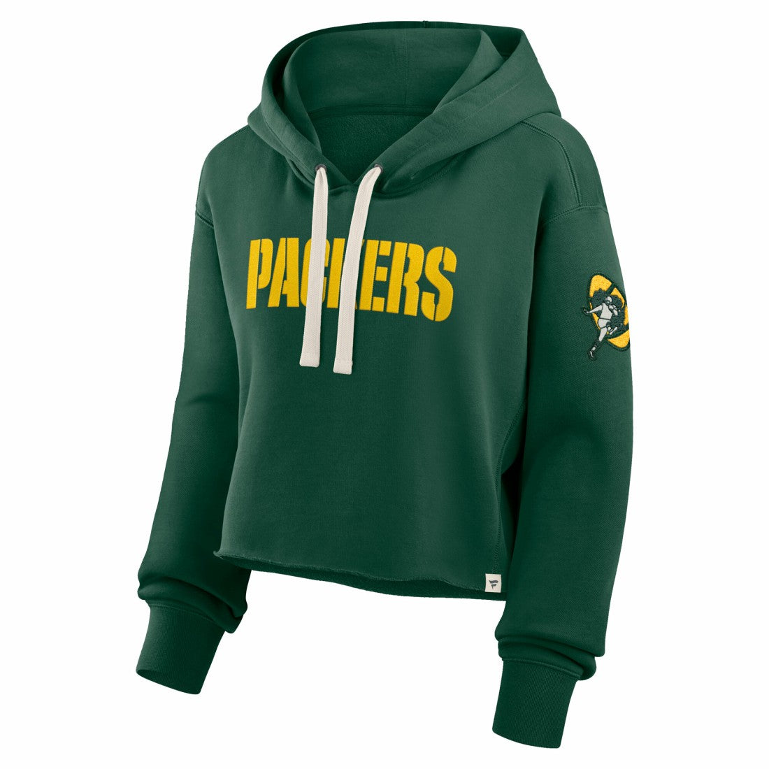 Green Bay Packers Women's Oversized Hometown Heritage Cropped Hoodie Green - Fanatics