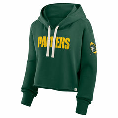 Green Bay Packers Women's Oversized Hometown Heritage Cropped Hoodie Green - Fanatics