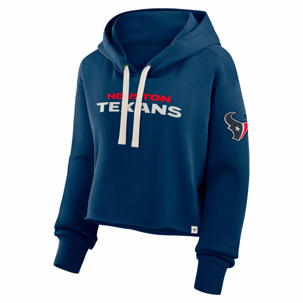 Houston Texans Women's Oversized Hometown Heritage Cropped Hoodie Navy - Fanatics