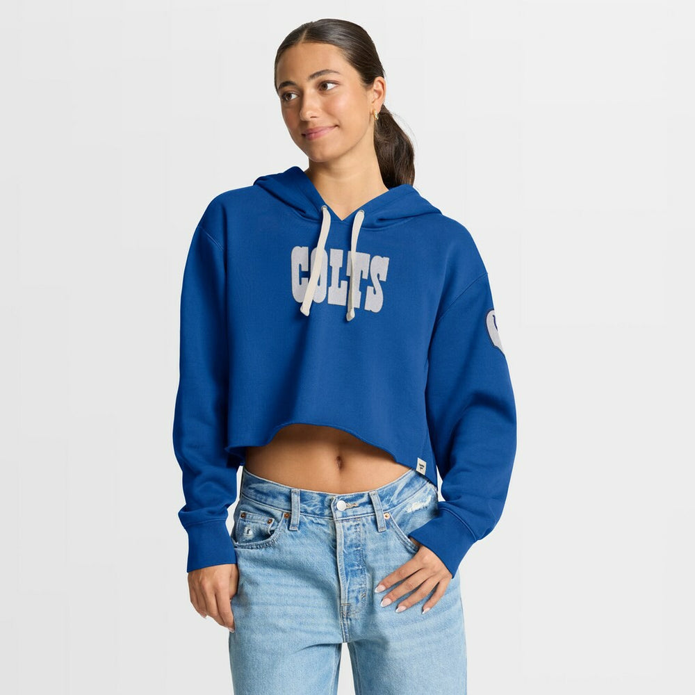 Indianapolis Colts Women's Oversized Hometown Heritage Cropped Hoodie Royal - Fanatics
