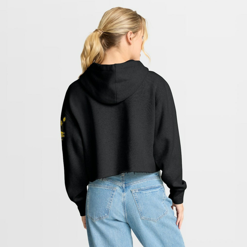 Pittsburgh Steelers Women's Oversized Hometown Heritage Cropped Hoodie Black - Fanatics