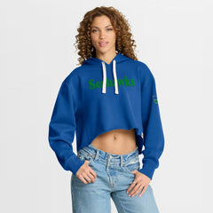 Seattle Seahawks Women's Oversized Hometown Heritage Cropped Hoodie Royal - Fanatics