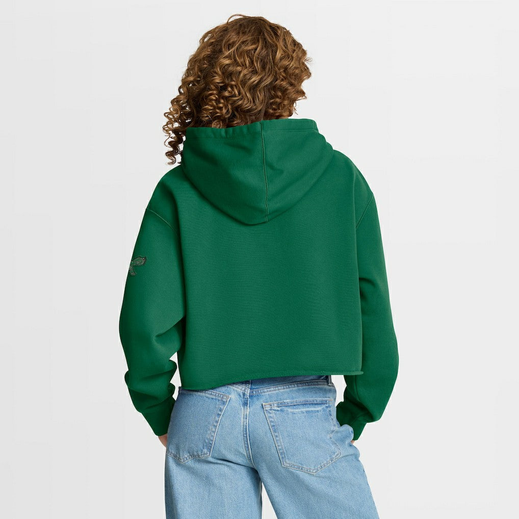 Philadelphia Eagles Women's Oversized Hometown Heritage Cropped Hoodie Kelly Green - Fanatics