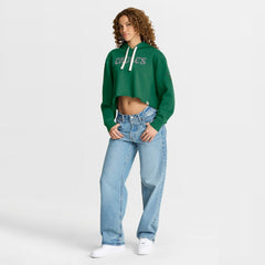 Philadelphia Eagles Women's Oversized Hometown Heritage Cropped Hoodie Kelly Green - Fanatics