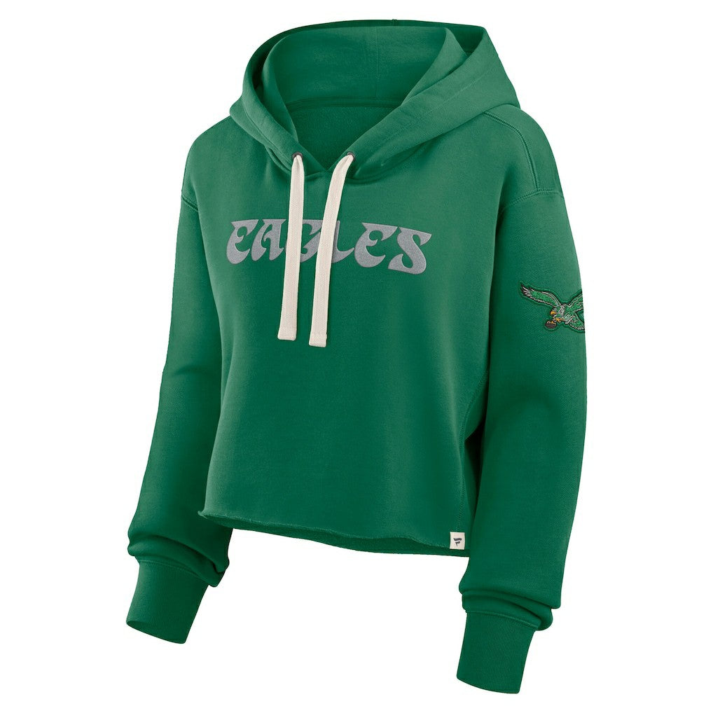 Philadelphia Eagles Women's Oversized Hometown Heritage Cropped Hoodie Kelly Green - Fanatics