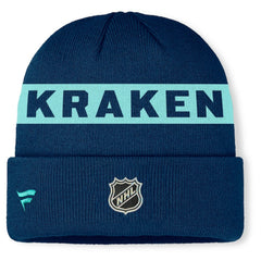 Seattle Kraken Fanatics Authentic Pro Rink Cuffed Knit Hat Deep Sea Blue