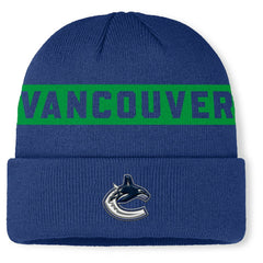 Vancouver Canucks - Fanatics Authentic Pro Rink Cuffed Knit Hat Blue