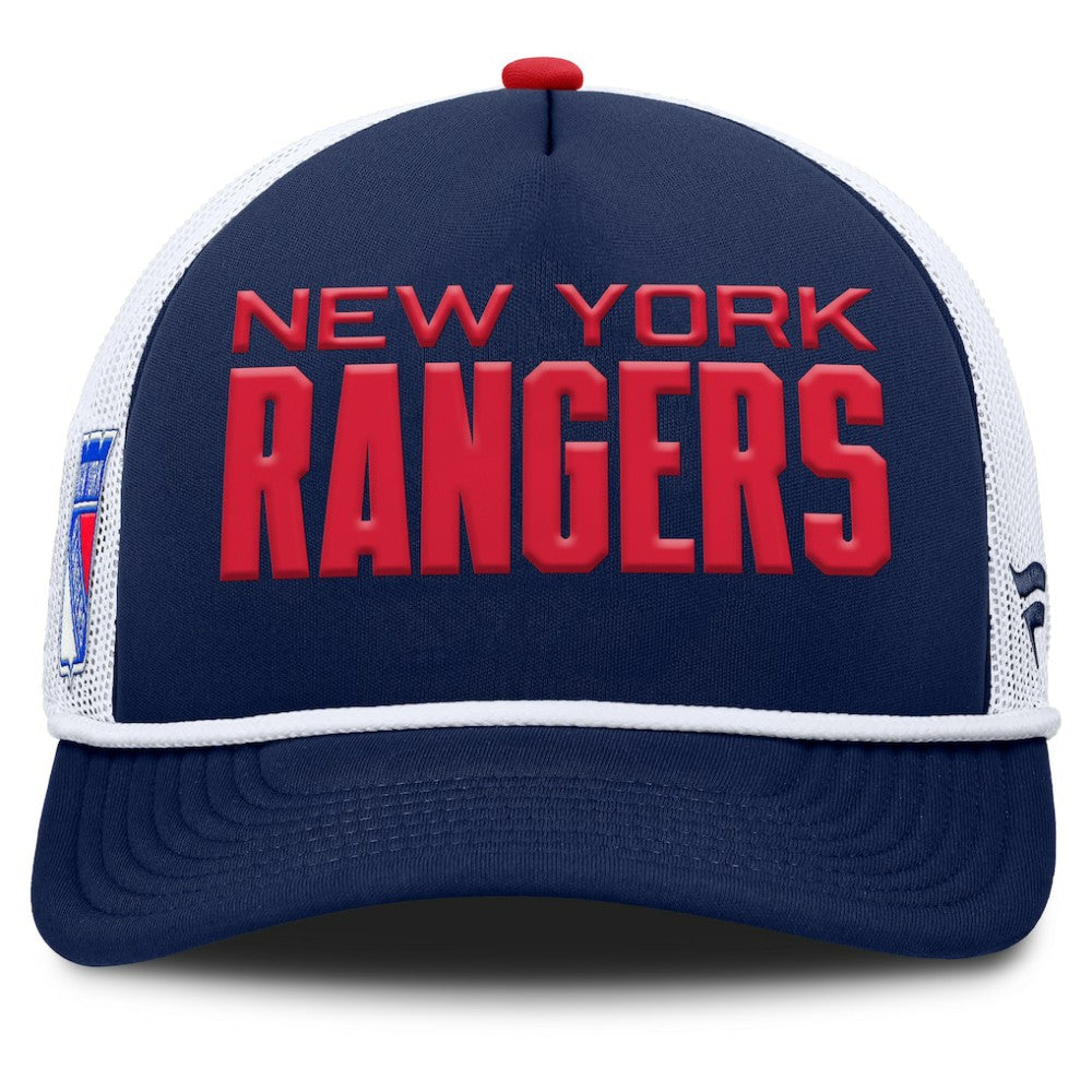New York Rangers Fanatics Authentic Pro Rink A-Frame Adjustable Hat Navy/White