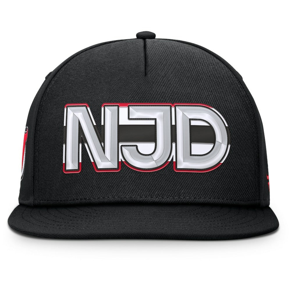 New Jersey Devils - Fanatics Authentic Pro Rink Team Code Snapback Hat Black
