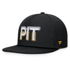 Pittsburgh Penguins Fanatics Authentic Pro Rink Team Code Snapback Hat Black