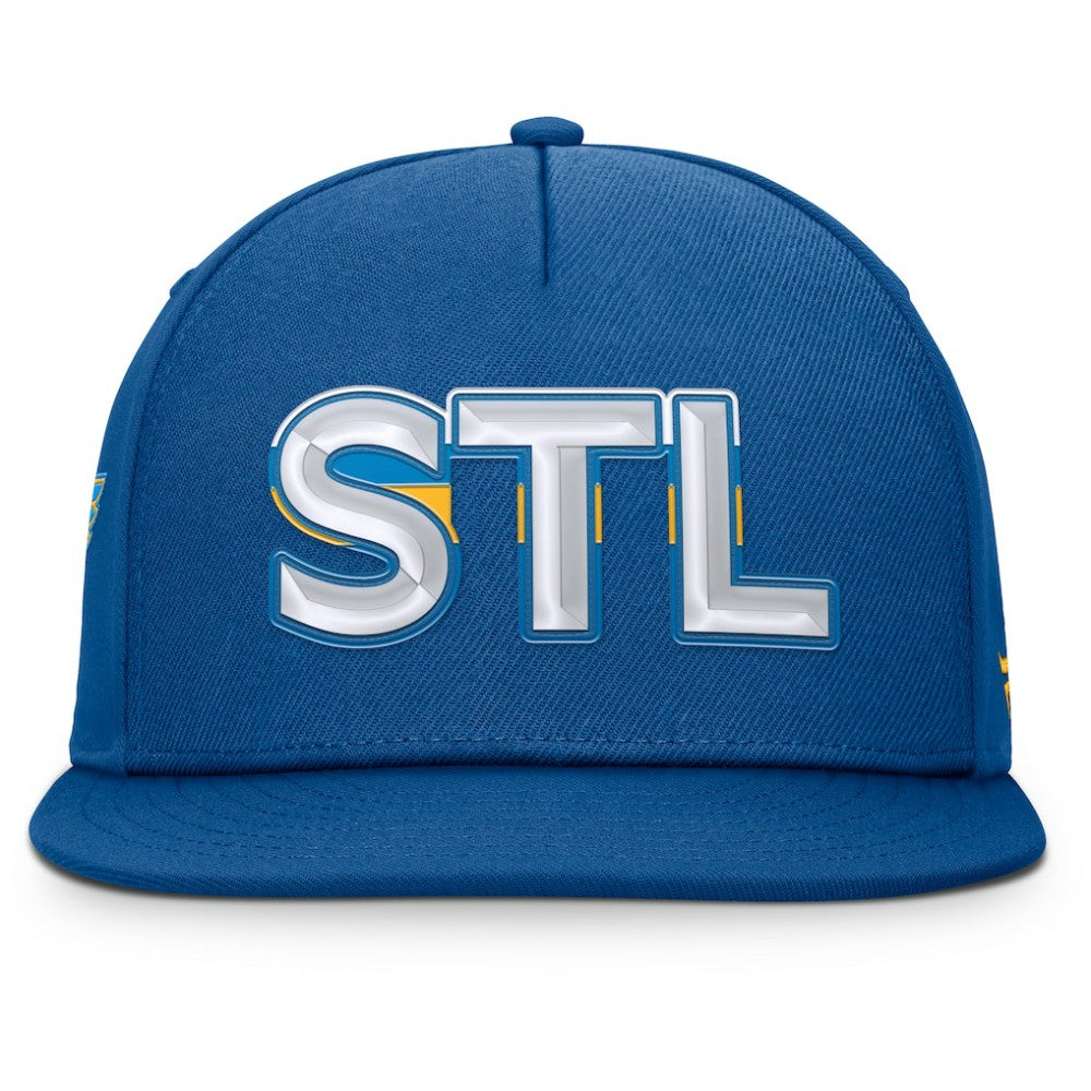 St. Louis Blues - Fanatics Authentic Pro Rink Team Code Snapback Hat Blue
