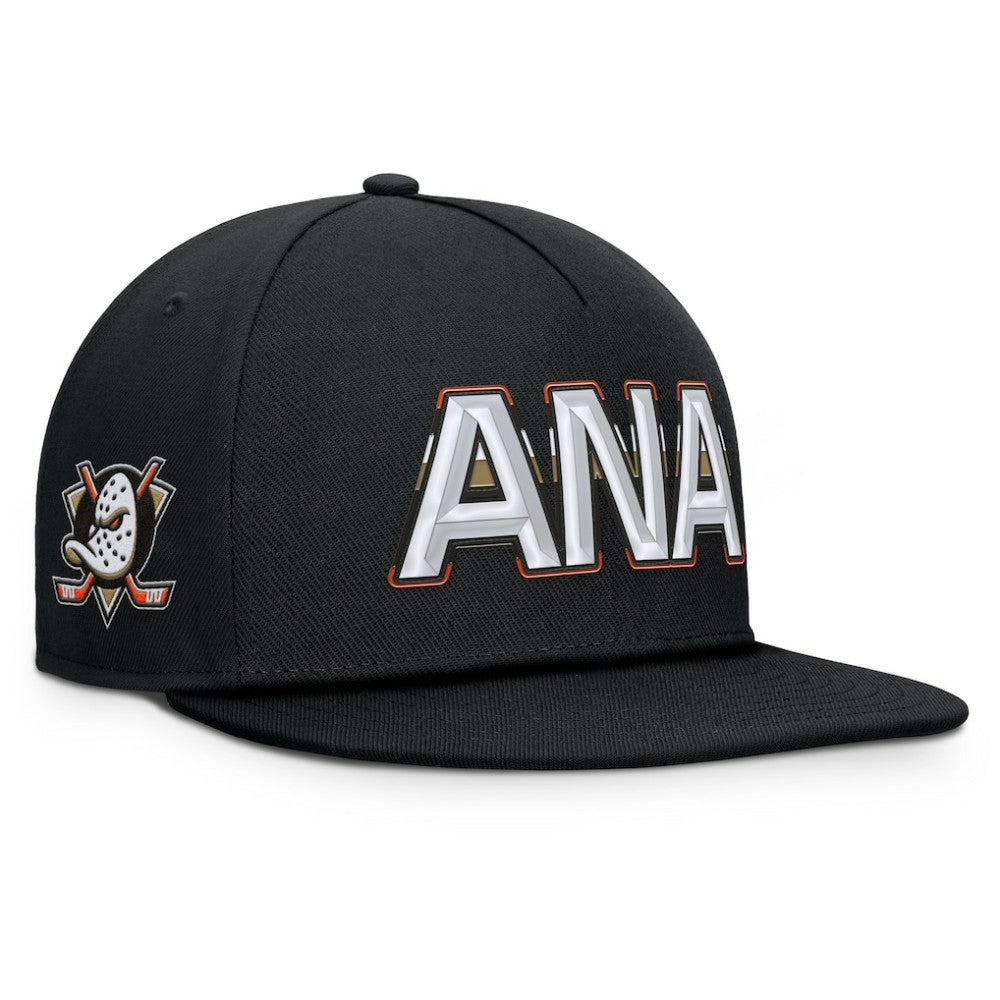 Anaheim Ducks - Fanatics Authentic Pro Rink Team Code Snapback Hat Black