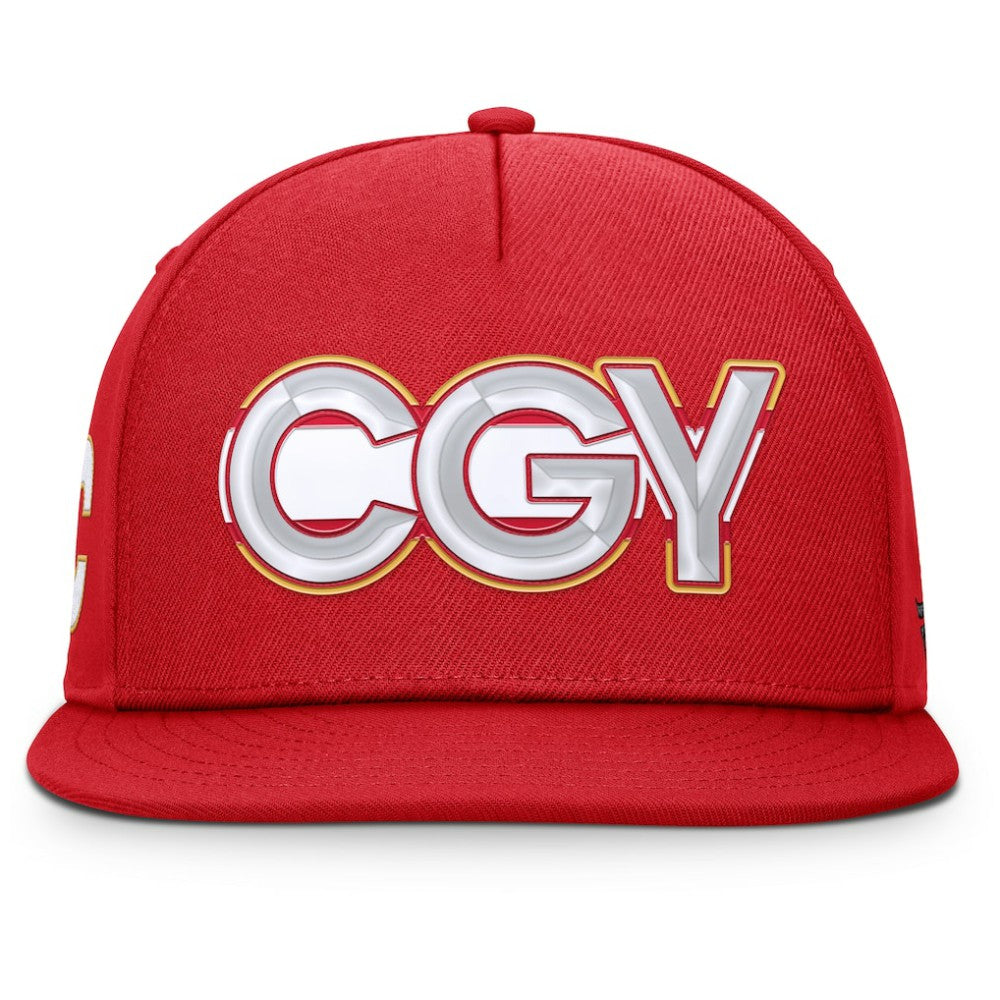 Calgary Flames - Fanatics Authentic Pro Rink Team Code Snapback Hat Red