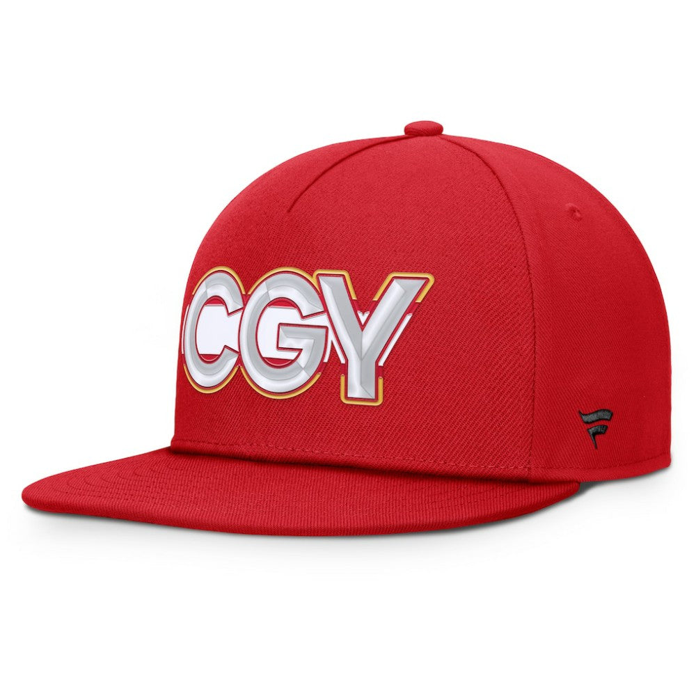 Calgary Flames - Fanatics Authentic Pro Rink Team Code Snapback Hat Red
