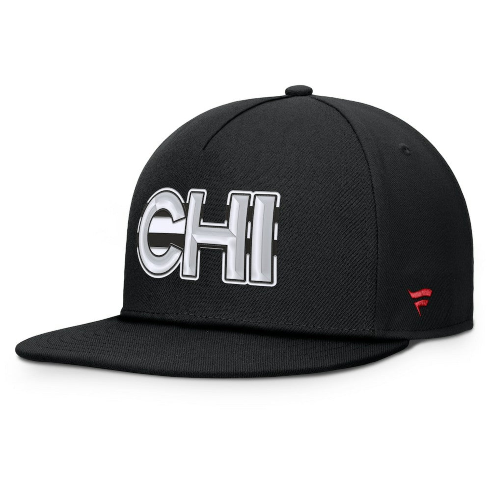 Chicago Blackhawks Fanatics Authentic Pro Rink Team Code Snapback Hat Black