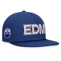 Edmonton Oilers - Fanatics Authentic Pro Rink Team Code Snapback Hat Royal