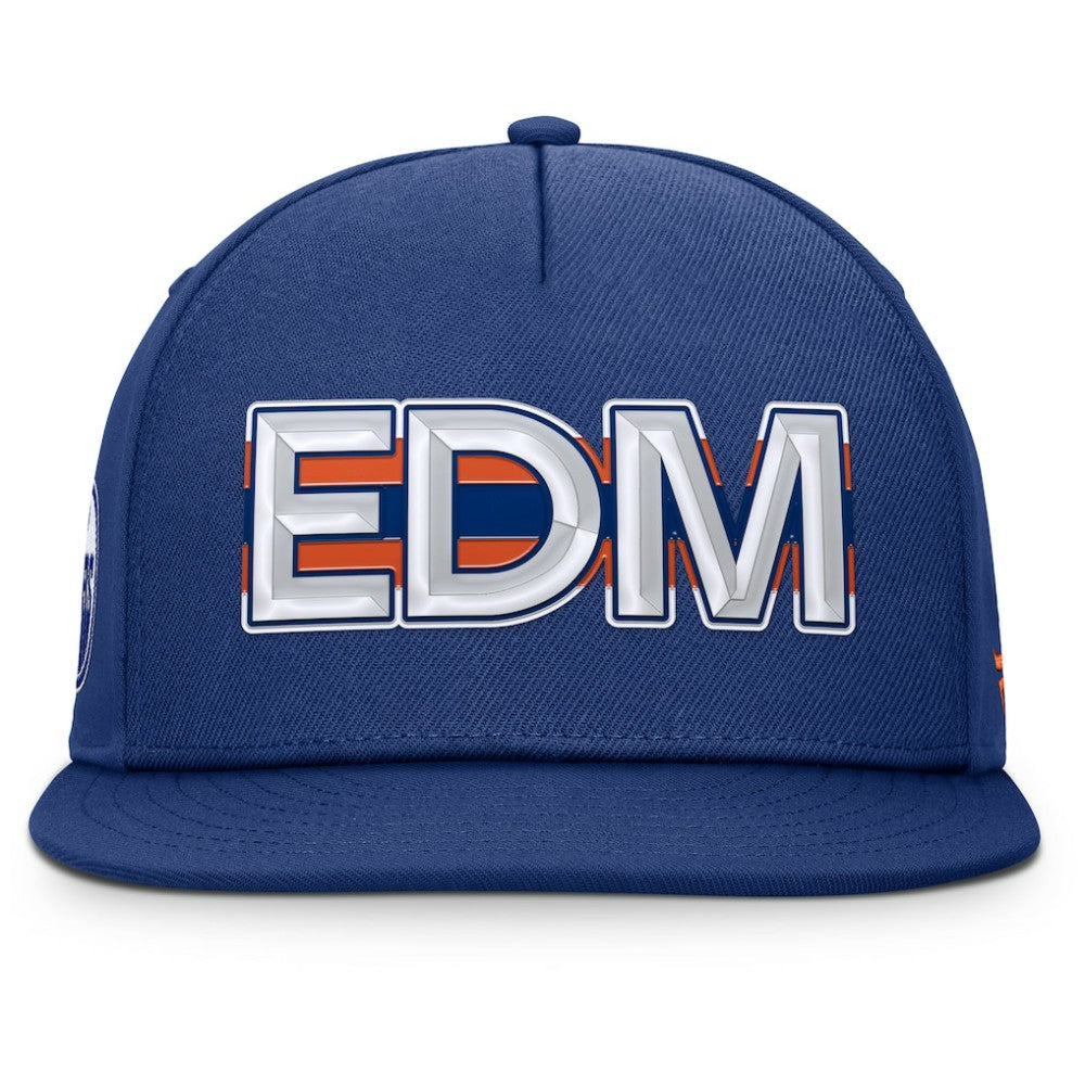 Edmonton Oilers - Fanatics Authentic Pro Rink Team Code Snapback Hat Royal