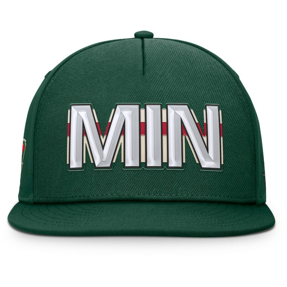 Minnesota Wild - Fanatics Authentic Pro Rink Team Code Snapback Hat Green