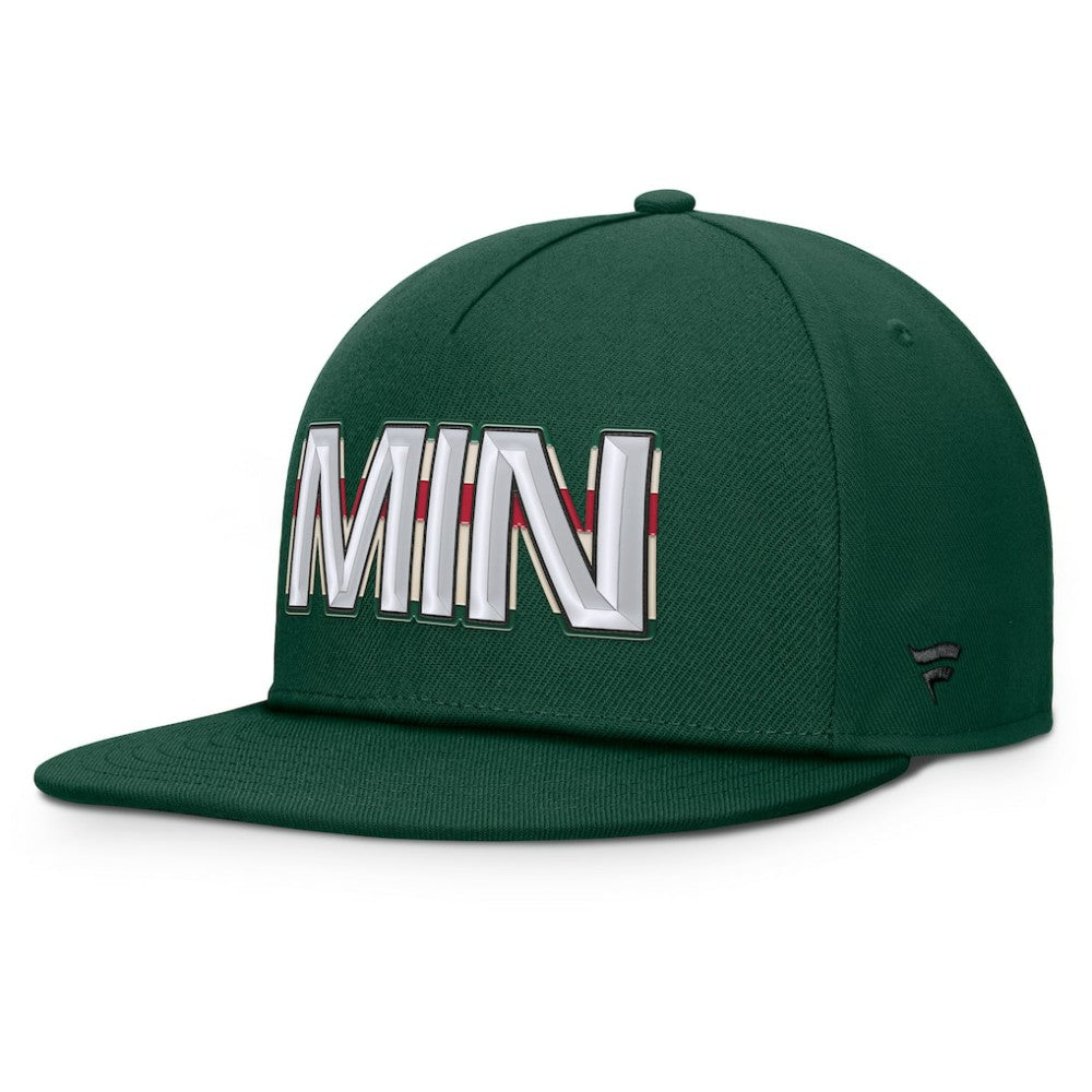 Minnesota Wild - Fanatics Authentic Pro Rink Team Code Snapback Hat Green