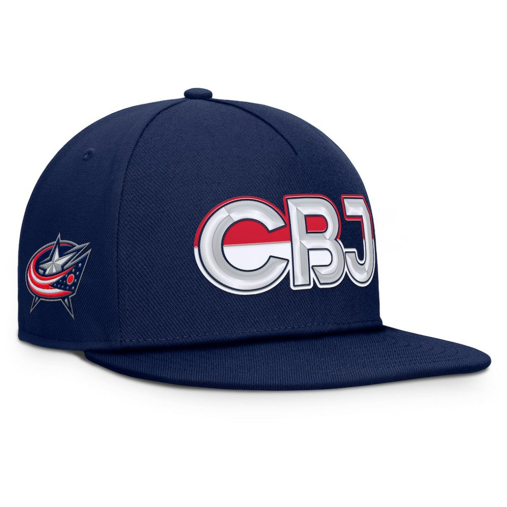 Columbus Blue Jackets - Fanatics Authentic Pro Rink Team Code Snapback Hat Navy
