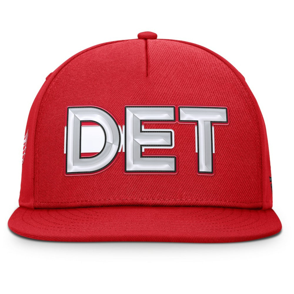 Detroit Red Wings - Fanatics Authentic Pro Rink Team Code Snapback Hat Red