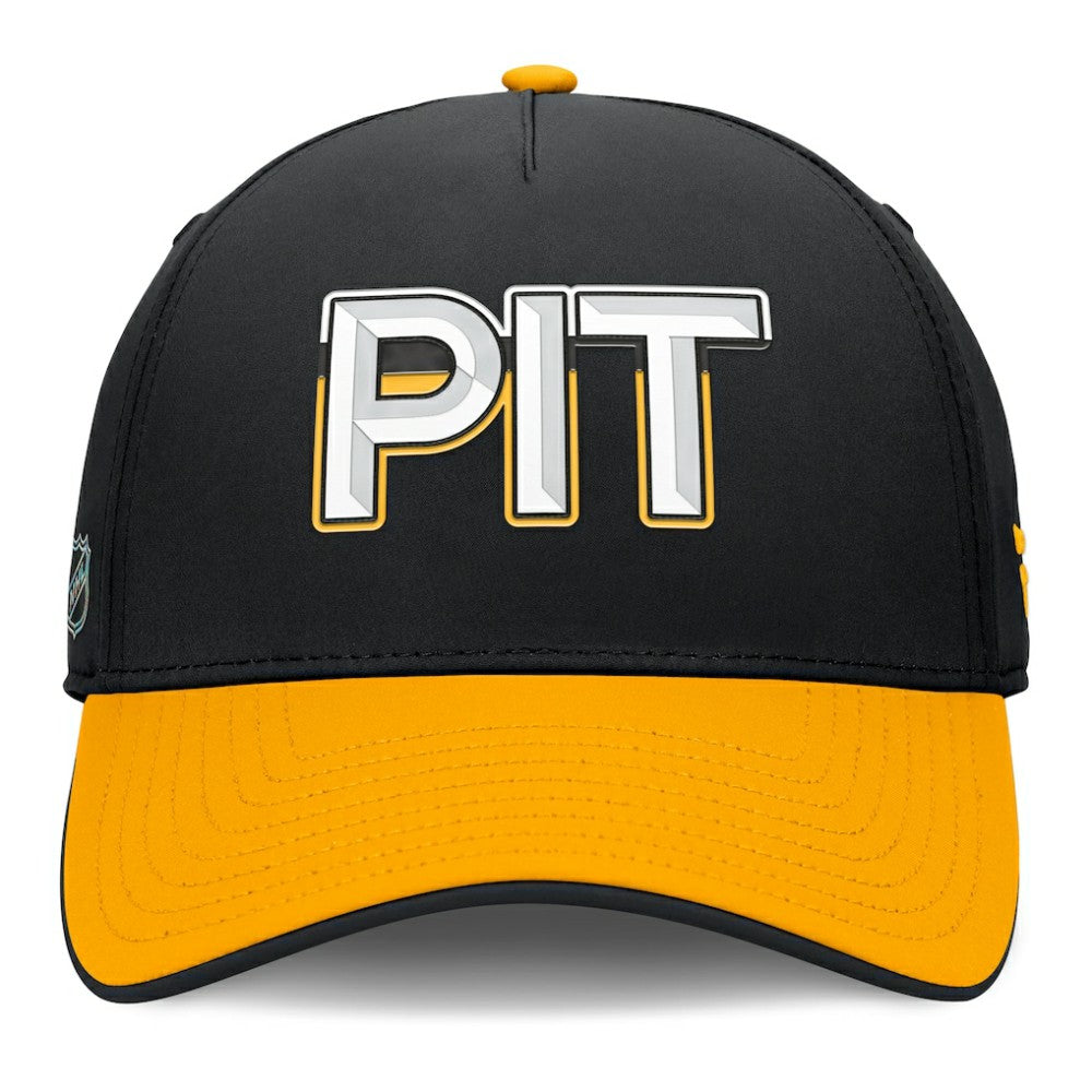 Pittsburgh Penguins Fanatics Authentic Pro Rink Team Code Flex Hat Black/Gold